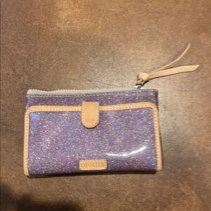 Consuela Purple Glitter Wallet with Tan Accents